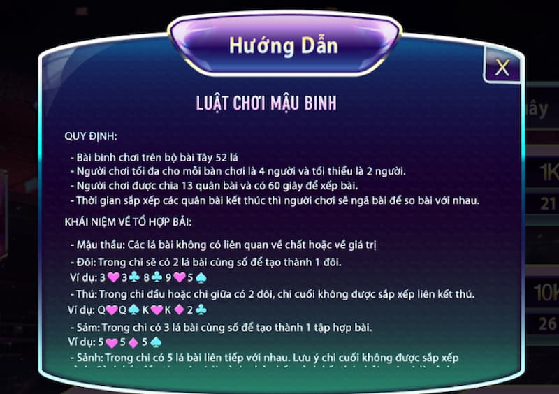 Luật chơi game Mậu binh 789club trực tuyến siêu đơn giản